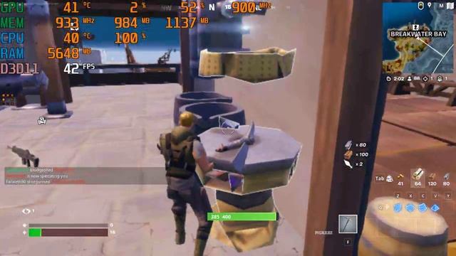 Fortnite gameplay test on AMD A8-7650K overclocked смотреть онлайн