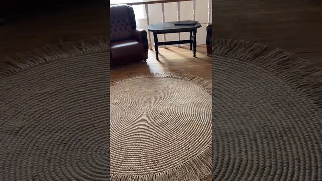 Круглый джутовый ковер с кисточками (диаметр 2м) смотреть онлайн