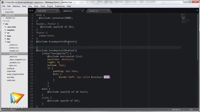 Tutoriel CSS Responsive : Créer un breakpoint pour menu et affichage | video2brain.com смотреть онлайн