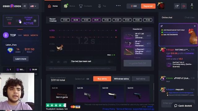 CS:GO CRASH İLE $200 SKİN KAZANDIK ! CS:GO BEDAVA $0.30 PROMOCODE смотреть онлайн