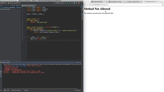 Python: Create Github Webhook and POST info to a Flask WebApp (ngrok) смотреть онлайн