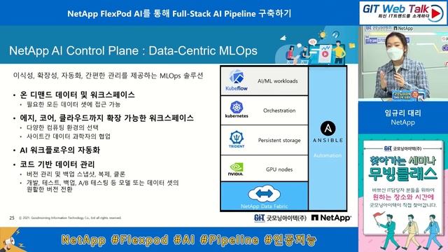 [제55회 GIT Web Talk(Talk IT_NetApp)] NetApp FlexPod AI를 통해 Full-Stack AI Pipeline 구축하기 смотреть онлайн