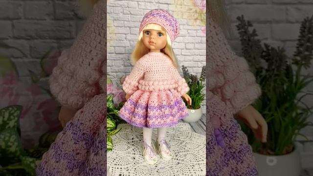 Комплект одежды для куклы Паола Рейна связан крючком по мастер-классу Юки. #паоларейна #ализе смотреть онлайн