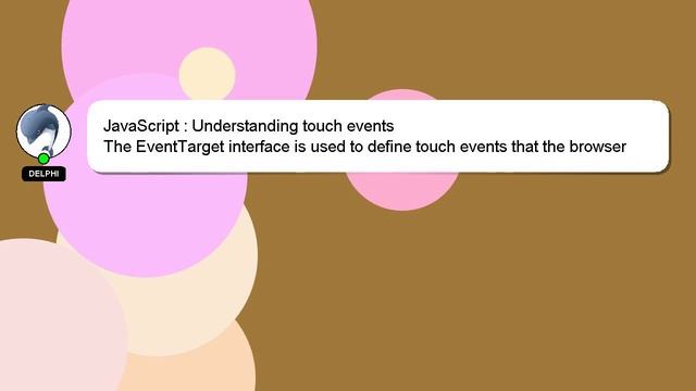 JavaScript : Understanding touch events смотреть онлайн