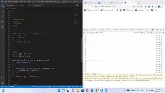Learn JavaScript , Loop Control - Break, Continue, Label part2 смотреть онлайн