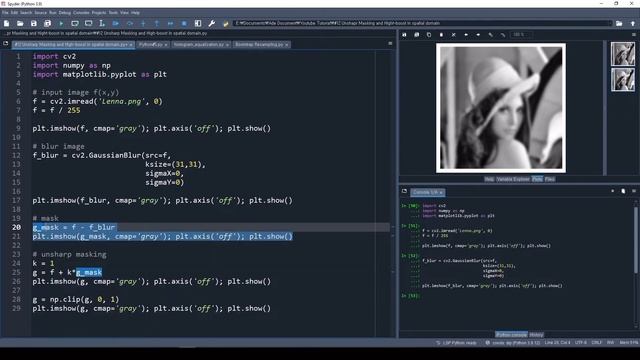 Python#11 Unsharp Masking and Highboost Filterin in Spatial Domain смотреть онлайн