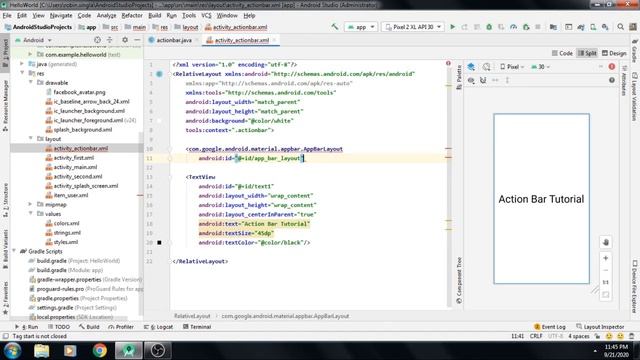 How to add custom toolbar(ActionBar) - Android Studio Tutorial смотреть онлайн