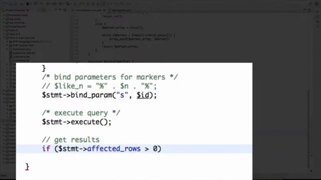 PHP mySQL DAO example deleteItem method смотреть онлайн
