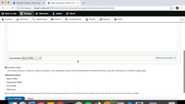 ?️ Allowed Text Formats module in Drupal 8 - installing and setting up смотреть онлайн