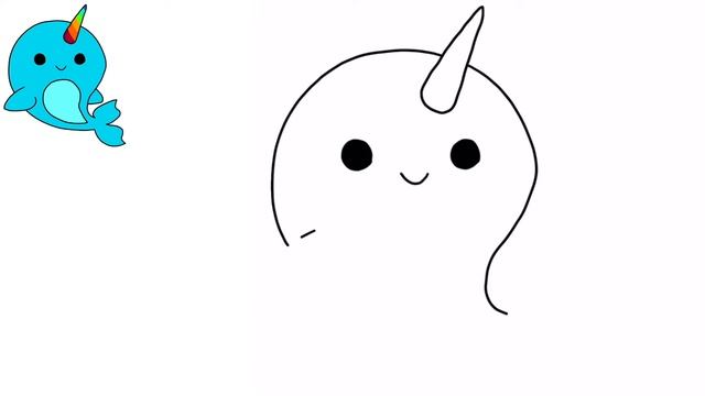 Как нарисовать симпатичного нарвала | СУПЕР ЛЕГКИЙ КАВАЙСКИЙ РИСУНОК смотреть онлайн