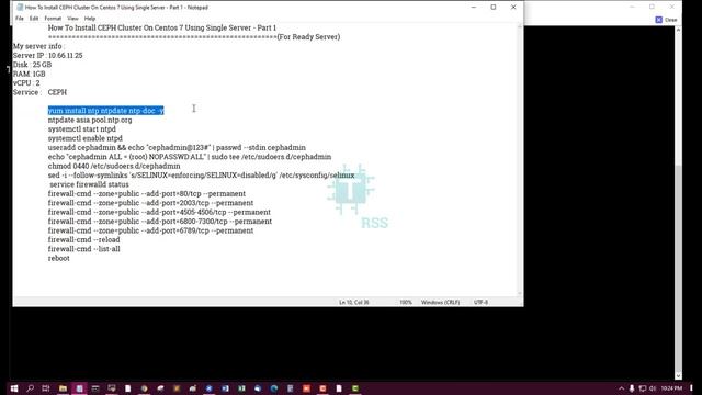 How To Install CEPH Cluster On Centos 7 Using Single Server - Part 1 смотреть онлайн