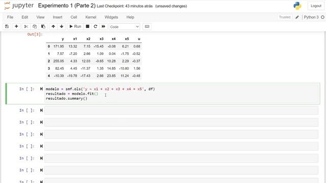 1.2 Econometria com Python: Rodando uma Regressão pelo método MQO (Experimento 1) смотреть онлайн