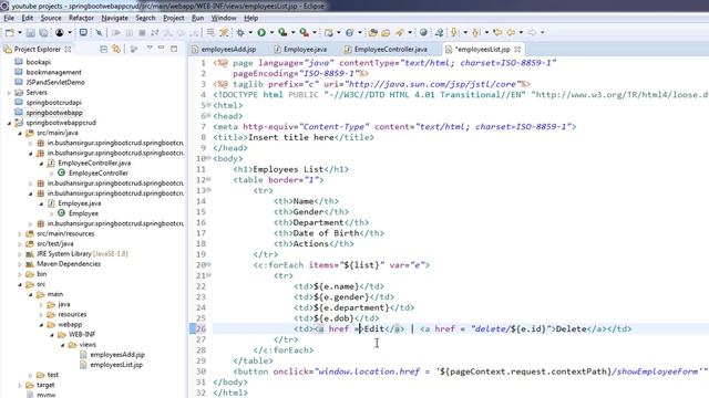 Spring Boot Hibernate Web Application - Display single record in form for Update [Part 6] смотреть онлайн