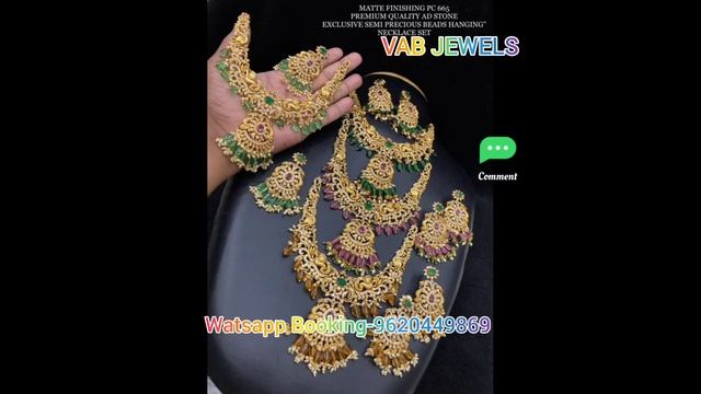 Latest Mattefinish AD,CZ Necklace|WatsappBooking9620449869@vabjewels #mattefinish #ad #cz #necklace смотреть онлайн