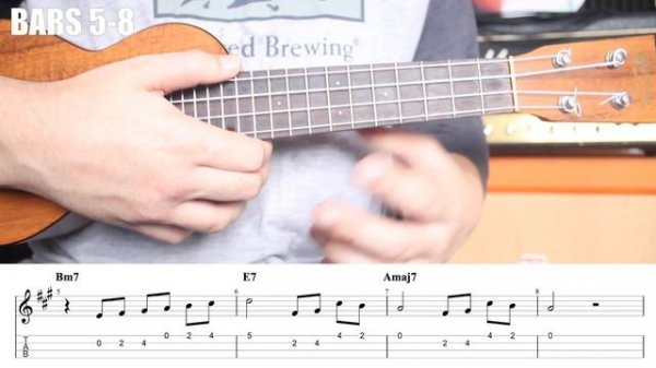 How To Play a 2-5-1 Jazz Solo on Ukulele - Chord Tones, Scales, Tabs Ukulele Tutorial