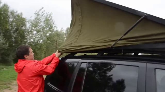 Палатка на крышу машины. Tent on the roof of the car. смотреть онлайн
