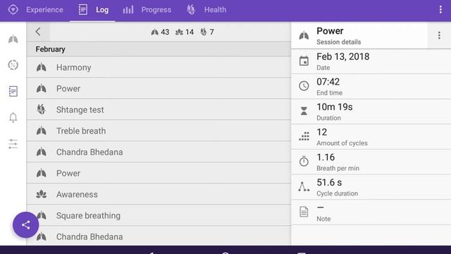 Log tab in Prana Breath смотреть онлайн