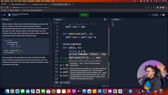 Static Methods in Python | Python Tutorial - Day #65 смотреть онлайн
