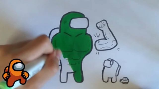 How to Draw AMONG US : MUSCULAR Skin 💪🏻 ! Easy Drawing \ Comment Dessiner AMONG US : SKIN Musclé ! смотреть онлайн