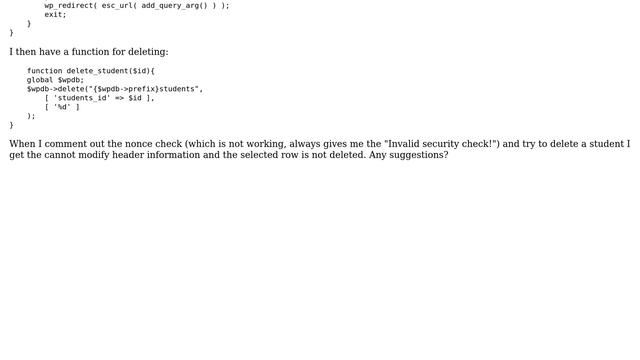 Wordpress: wp_redirect giving a warning: Cannot modify header information - custom plugin смотреть онлайн