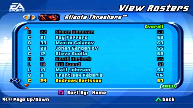 NHL 2001 Atlanta Thrashers Overall Player Ratings смотреть онлайн