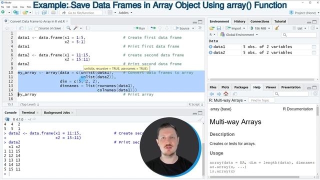 Convert Data Frame to Array in R (Example) | How to Reshape & Transform | Multiple Input Data Frame смотреть онлайн