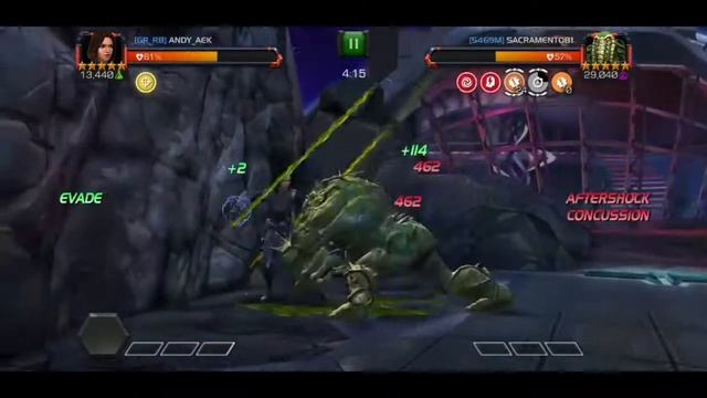 Alliance War new map node 22 Quake vs Man Thing MCoc смотреть онлайн
