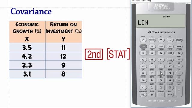 Covariance, using the BA II PLUS Calculator смотреть онлайн