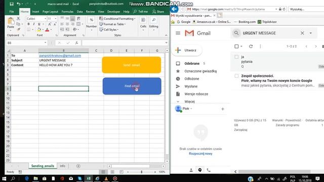 Send & Find an email using VBA Excel and Gmail смотреть онлайн