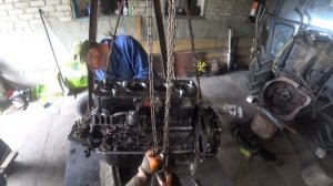 МТЗ-1025 сборка двухдискового сцепления и стыковка мотора д-245