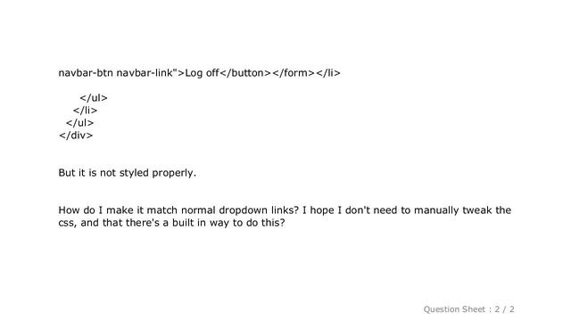 HTML : Logout form within Bootstrap navbar dropdown смотреть онлайн