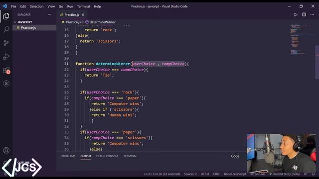 Rock, Paper, Scissors in Java Script // Java Script Programming смотреть онлайн