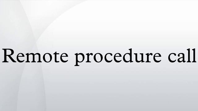 Remote procedure call смотреть онлайн