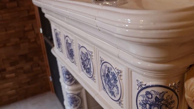 Банная печь в изразцовой облицовке "Сценки" смотреть онлайн