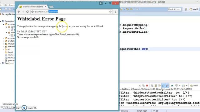 41.Spring Boot Whitelabel error page смотреть онлайн