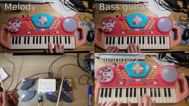 Circuitbent toy piano and Arduino Drum Kit Demo Song смотреть онлайн