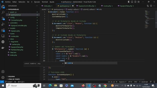 12 php MVC con postgreSQL y AJAX. Aplicación Quinielas. Crear un Equipo nuevo смотреть онлайн