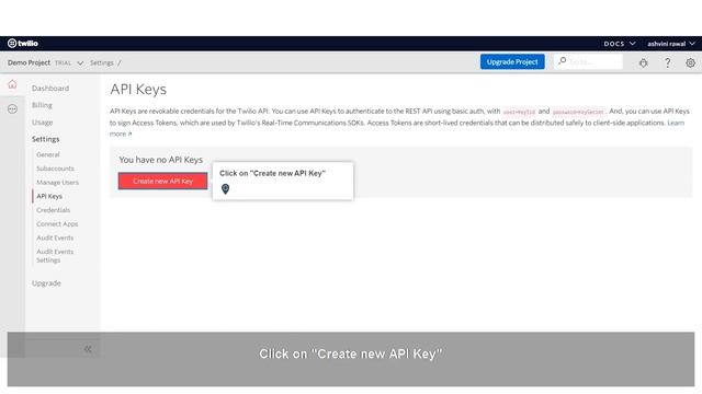 How to create new API Key on Twilio смотреть онлайн