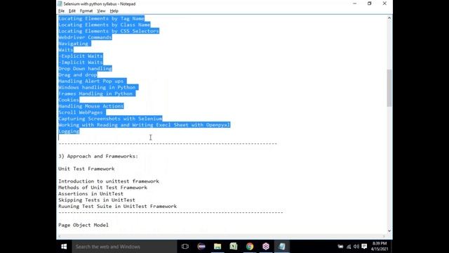 SELENIUM with PYTHON tutorials || Demo - 1 || by Mr. Nikhil Raju On 15-04-2021 @8PM IST смотреть онлайн