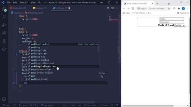 Learn How to Build a Google Maps API using Javascript Travel mode with direction API смотреть онлайн