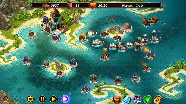 Fort Defense Caribbean Sea Level 1-20 Hard 3 Stars смотреть онлайн