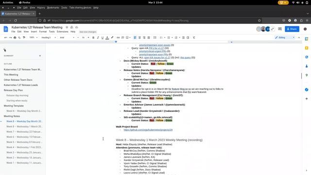Kubernetes Release Team Meeting For 20230303