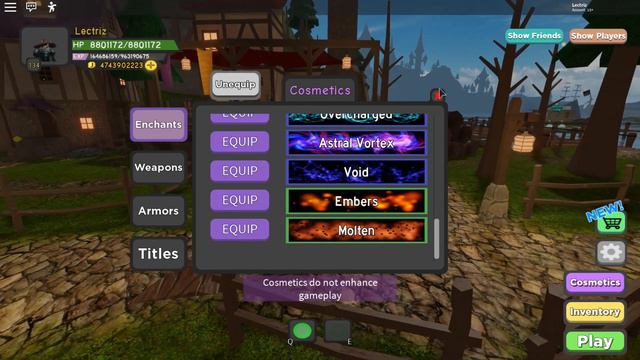 Dungeon Quest - Void And Molten Cosmetic - Roblox