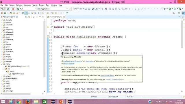 Création d'une Barre de Menu en Java: avec Classes JMenuBar JMenu JMenuItem ActionListener:Partie 1 смотреть онлайн