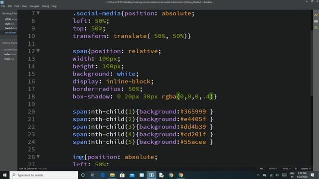 Cool social media buttons hover effect using python | CSS tutorial смотреть онлайн