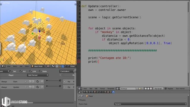 Acessando a CENA + For loop + AddObject | Python & BGE - Noob To Pro #19 смотреть онлайн