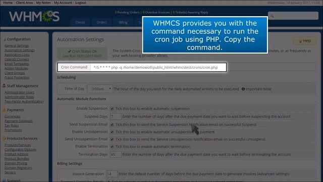 How to setup the WHMCS cron job for automated tasks смотреть онлайн