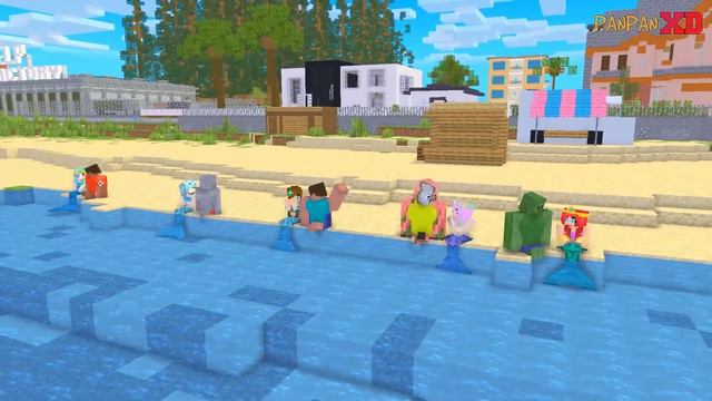 Monster School :BODY BUILDER PRISONBREAK CUTE MERMAID Challenge - Minecraft Animation