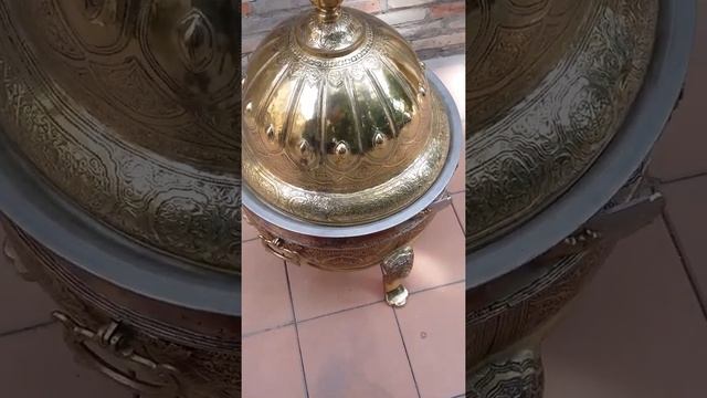 Узбекский латунный очаг-казан для приготовления любой национальной блюды. смотреть онлайн