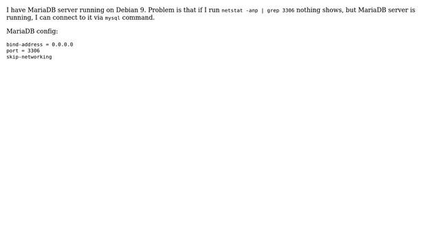 MariaDB is not listening on port 3306 смотреть онлайн